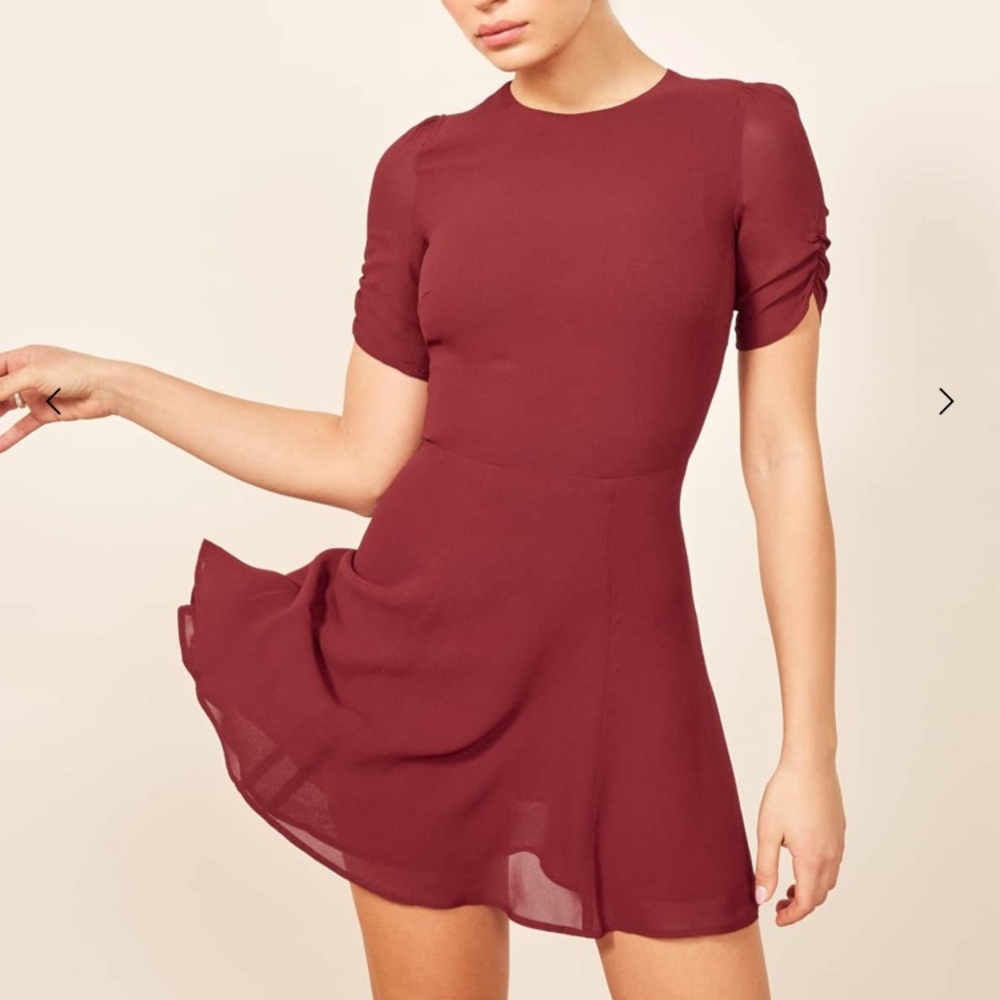 ✨NWT Reformation Gracie Ruched Sleeve Minidress